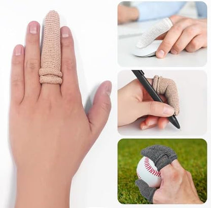 Breathable tubular cotton finger cots demonstrating elasticity and comfortable stretch.