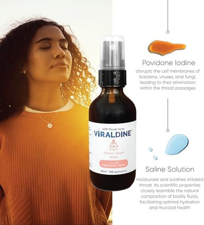 Viraldine throat spray nozzle close up