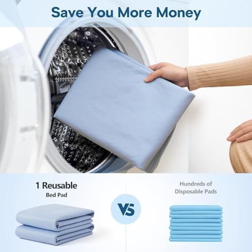 Lifestyle image of Bhvesll bed pads used on a bed