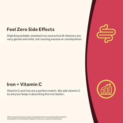 Stomach friendly non-constipating iron bisglycinate vegetarian capsules for daily vitality