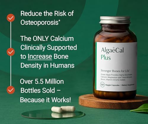 AlgaeCal Plus veggie capsules bottle label showing ingredients