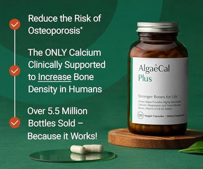AlgaeCal Plus veggie capsules bottle label showing ingredients