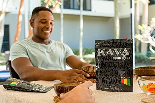 Wakacon Kava Kava ground root powder packaging showcasing 1 pound size details