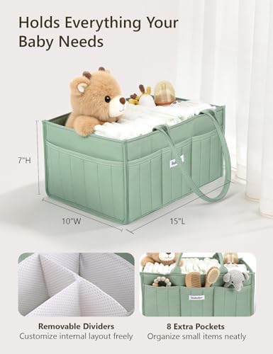 Dadadeer changing table organizer filled with baby essentials