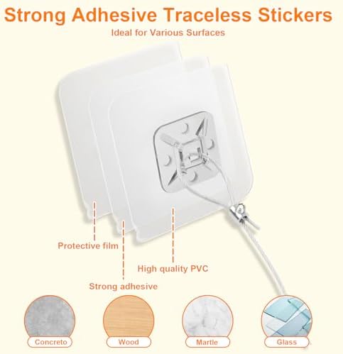 Close up view of the durable buckle and industrial adhesive plates for secure wall mounting
