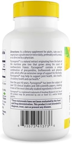 Healthy Origins Pycnogenol 120 vegetarian capsules dietary supplement bottle