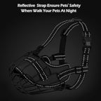 Adjustable reflective nylon straps on Oopsdoggy wire basket muzzle