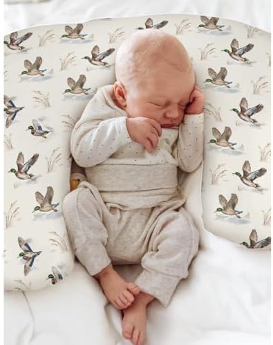 Soft polyester fabric texture of mallard duck nursing cover