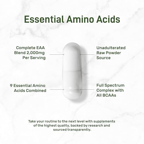 Deal Supplement unflavored amino acids 300 count bottle back view