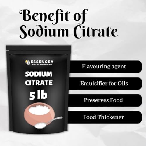 Essencea trisodium citrate bulk powder packaging demonstrating pure premium quality supplement.