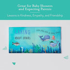 Educational board book for babies featuring whale illustration