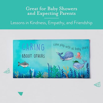 Educational board book for babies featuring whale illustration