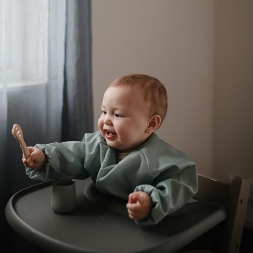 Mushie silicone starter spoons for baby led weaning and teething relief