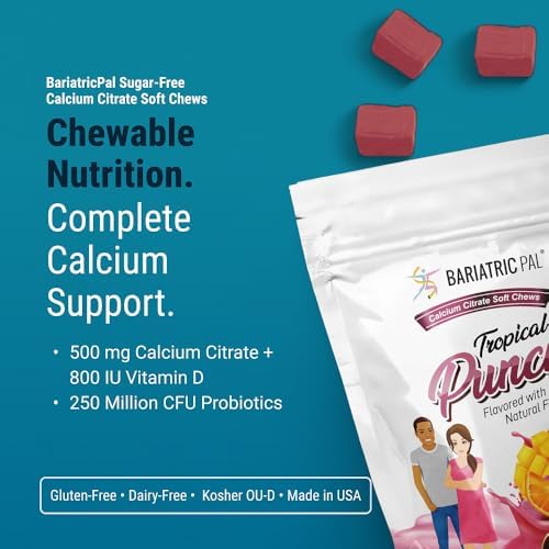 BariatricPal Calcium Citrate soft chews nutritional label details