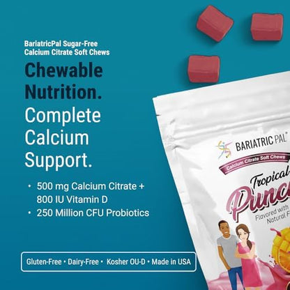 BariatricPal Calcium Citrate soft chews nutritional label details