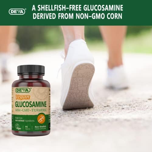 DEVA Vegan Glucosamine-MSM-CMO & Turmeric Supplement - Gluten Free Plant Based Nutritional Supplement - 90 Tablets (Pack of 2) - Image 8