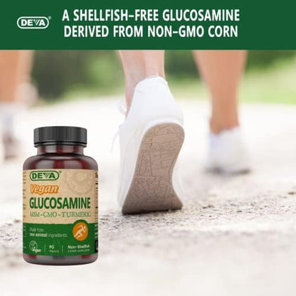 DEVA Vegan Glucosamine-MSM-CMO & Turmeric Supplement - Gluten Free Plant Based Nutritional Supplement - 90 Tablets (Pack of 2) - Image 8