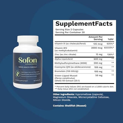 Premium USA imported Sofon nerve support dietary supplement for lower limb sensitivity