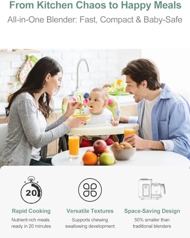 Close up of touch screen control options on white baby food machine