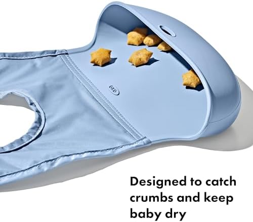 OXO Tot toddler feeding bib adjustable neck closure close up view