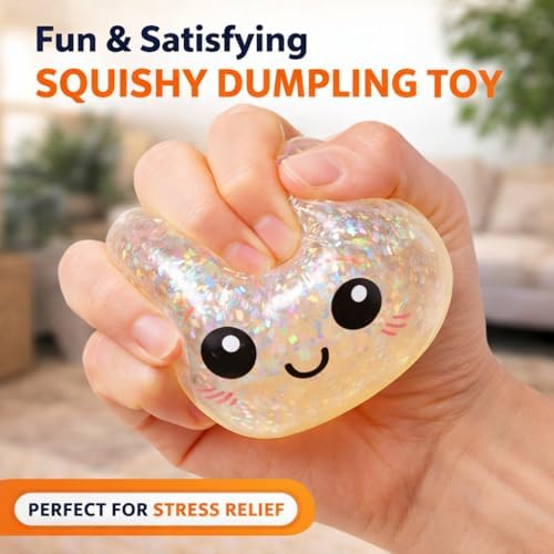 Complete packaging view of the imported Nimedala glitter dumpling box decompression toy set.