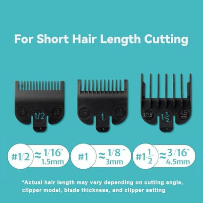 Three different sizes of LAVEST hair clipper attachments arranged side by side on a clean background.