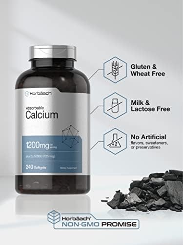 Close up of Horbäach Vitamin D3 softgel dietary supplement
