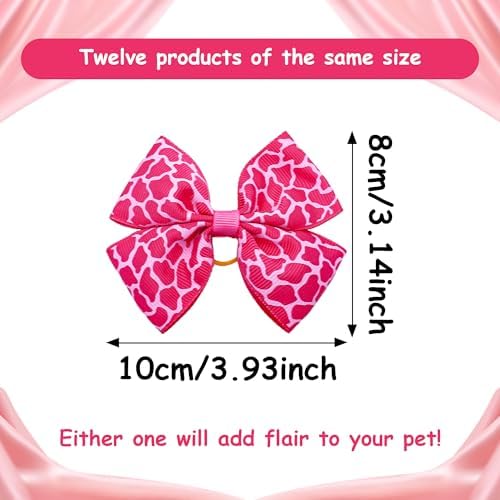 JpGdn dog hair bows with secure rubber band back detail