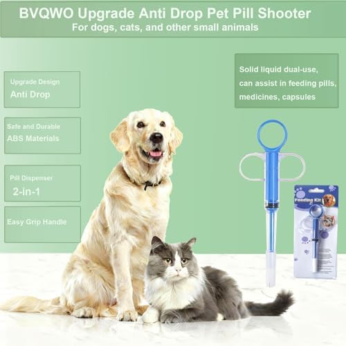 Blue pill popper for cats showing the ergonomic double ear circular handle