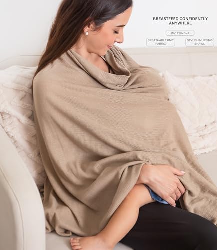 Motherly 360 degree privacy nursing shawl on a mother