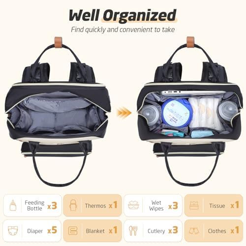 Tonyeee maternity backpack displayed with included portable changing mat