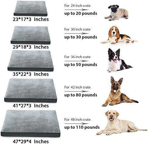 Dog Crate Bed Waterproof Deluxe Plush Dog Beds with Removable Washable Cover Anti-Slip Bottom Pet Sleeping Mattress for Large, Medium, Jumbo, Small Dogs, 35 x 22 inch, Gray - Image 7