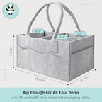 Hiphop Panda baby essentials storage basket showing outer pockets