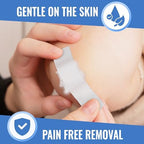 Healqu surgical cloth tape securing a large white wound dressing