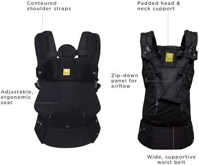 Infant inside LILLEbaby 6-in-1 baby carrier with zipped down mesh panel