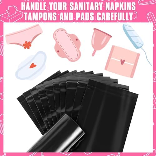 Palm sized leakproof menstrual pad disposal bag being held
