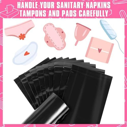 Palm sized leakproof menstrual pad disposal bag being held