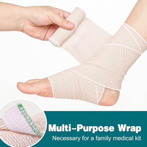 Six pack of AZEN 4 inch compression wraps in individual sterile-style packaging.