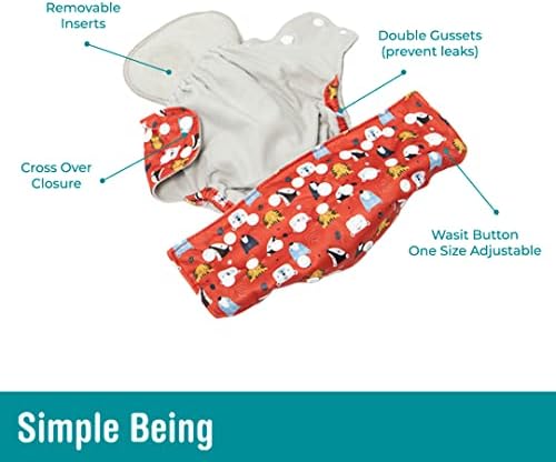 Simple Being reusable cloth diaper folded to show compact size