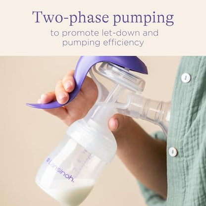 Lansinoh breastfeeding hand pump packaging showcasing premium imported USA packaging details