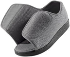 Silverts men's extra-extra wide easy closure slippers showing non-slip sole grip.
