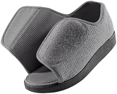 Silverts men's extra-extra wide easy closure slippers showing non-slip sole grip.