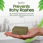 Back label of Herblov anti itch skin cleanser wash with usage instructions.