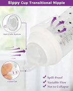 Detailed view of the line cut openings on the joyfeed silicone replacement nipple preventing baby choking