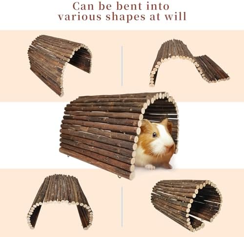 Guinea Pig Hideout Rabbit Hide Rat Cage Accessories Extra Large Wooden Tunnel Hut Hideaway for Pig Hideout Tortoise Hedgehog Ferret and Chinchilla - Image 4