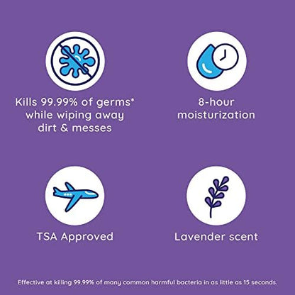 Wet Ones Antibacterial Hand Wipes, Lavender Wipes | Travel Wipes Case, Antibacterial Wipes, Moisturizing Wipes | 20 ct. Travel Size Wipes (10 pack) - Image 4