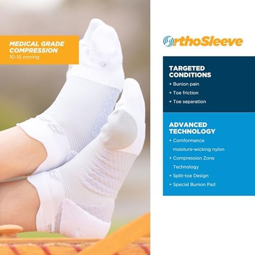 Black split-toe compression socks for Hallux Valgus pain relief