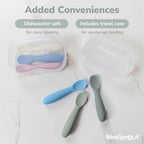 WeeSprout baby spoons demonstration of the flexible food grade silicone material