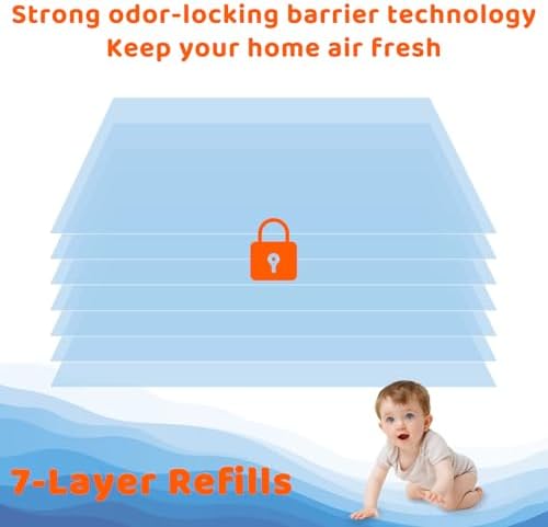Demonstration of the easy tear perforations between the roll based diaper refills