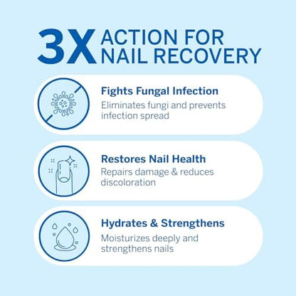Ariella nail repair pen applying clear liquid solution to a damaged toenail.